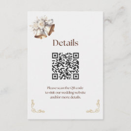 Weiße und goldene Glocken Details Beilage Begleitkarte