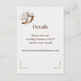 Weiße und goldene Glocken Hochzeitseinschlag Begleitkarte