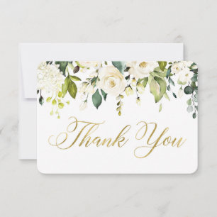 Weiße und goldene Grünflächen Danke Karte