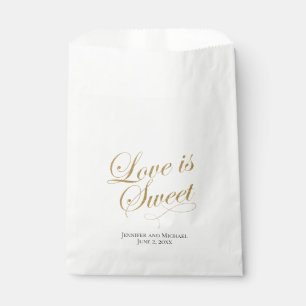 Weiße und goldene Liebe ist süße Leckerei Gefallen Geschenktütchen