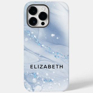Weiße und goldene Marmor-Glitter-Personalisierung Case-Mate iPhone 14 Pro Max Hülle
