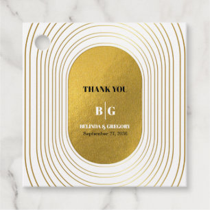 Weiße und goldene moderne Minimalistische Arch-Hoc Geschenkanhänger