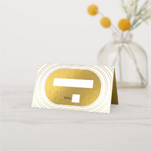 Weiße und goldene moderne Minimalistische Arch-Hoc Platzkarte