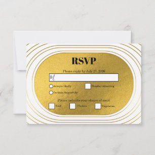 Weiße und goldene moderne Minimalistische Arch-Hoc RSVP Karte