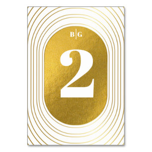 Weiße und goldene moderne Minimalistische Arch-Hoc Tischnummer