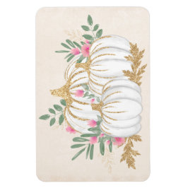 Weiße und goldene Pumpkins Wasserfarbe Magnet