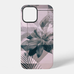 WEIßE UND GRAUE BLUMENMALEREI AN WAND UND TÜR iPhone 12 HÜLLE