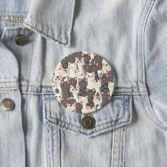 Weiße und graue Katzen Button (Beispiel)