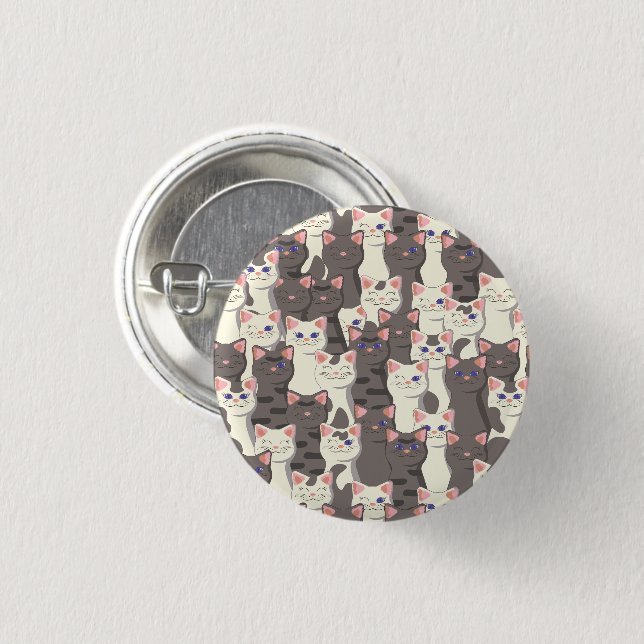 Weiße und graue Katzen Button (Vorne & Hinten)