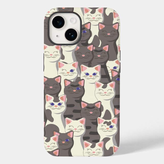 Weiße und graue Katzen Case-Mate iPhone Hülle (Rückseite)