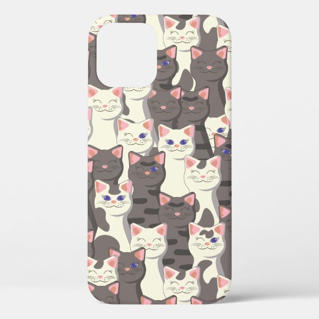 Weiße und graue Katzen Case-Mate iPhone Hülle (Rückseite)
