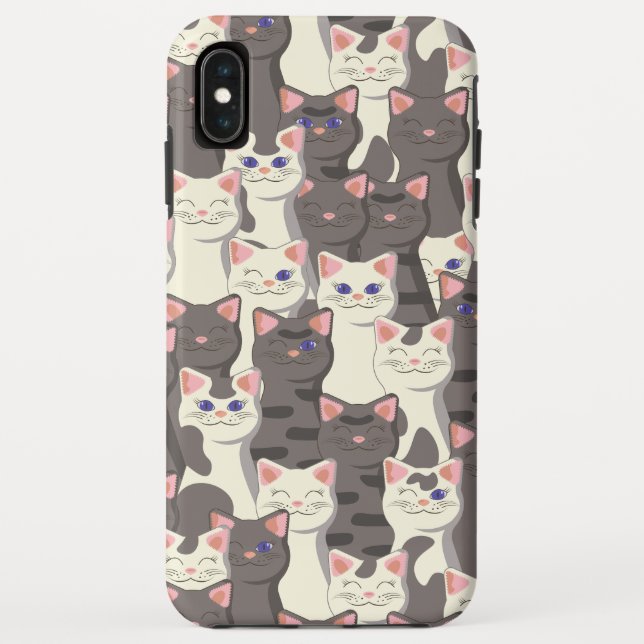 Weiße und graue Katzen Case-Mate iPhone Hülle (Rückseite)