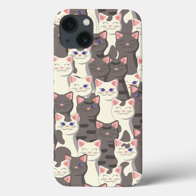 Weiße und graue Katzen Case-Mate iPhone Hülle (Rückseite)