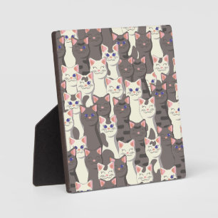 Weiße und graue Katzen Fotoplatte