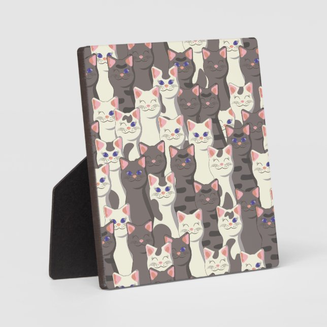 Weiße und graue Katzen Fotoplatte (Vorderseite)