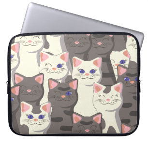Weiße und graue Katzen Laptopschutzhülle