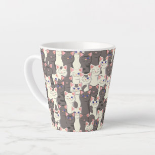 Weiße und graue Katzen Milchtasse