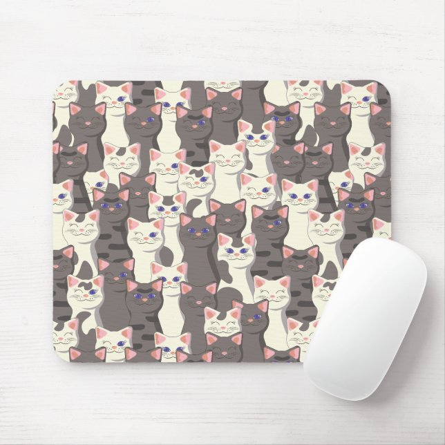 Weiße und graue Katzen Mousepad (Mit Mouse)