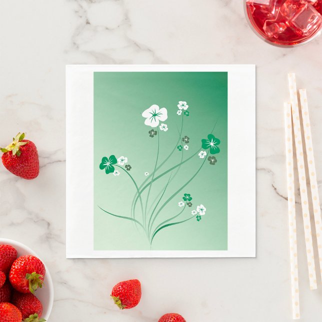 Weiße und grüne Blume Serviette (Von Creator hochgeladen)
