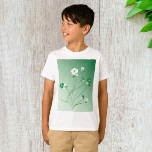 Weiße und grüne Blume T-Shirt