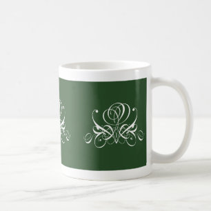 Weiße und grüne Geblüht Rose Tasse