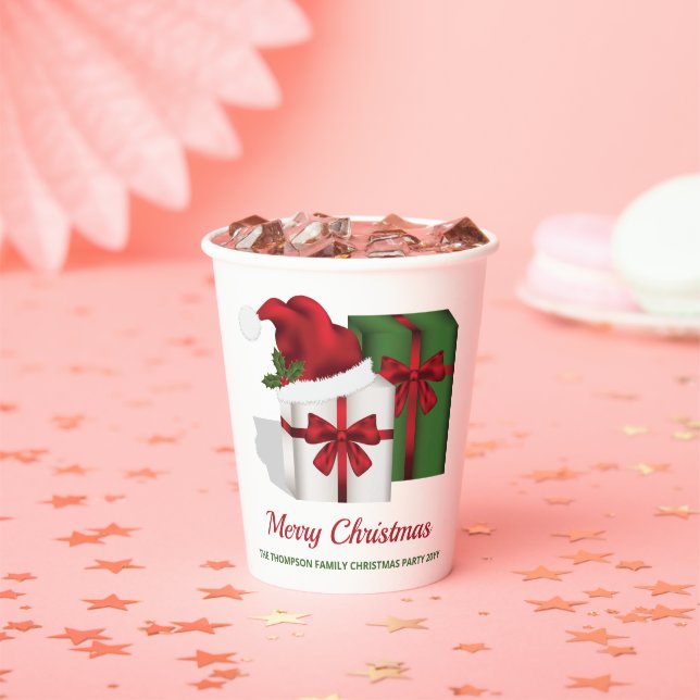 Weiße und grüne Geschenkboxen mit benutzerdefinier Pappbecher (Insitu)