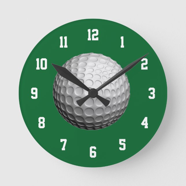 Weiße und grüne Golf-Uhr Runde Wanduhr (Vorderseite)