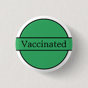 Weiße und grüne Schaltfläche mit Impfstoff Button