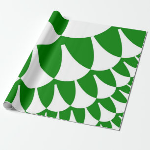 Weiße und grüne Skalen Geschenkpapier