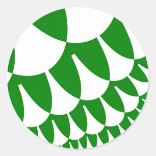 Weiße und grüne Skalen Runder Aufkleber