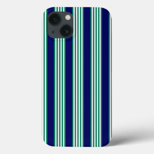 Weiße und grüne Streifen mit marineblau Case-Mate iPhone Hülle