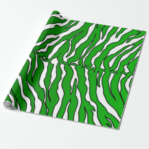 Weiße und grüne Tiger-Streifen-Tierdruck Geschenkpapier