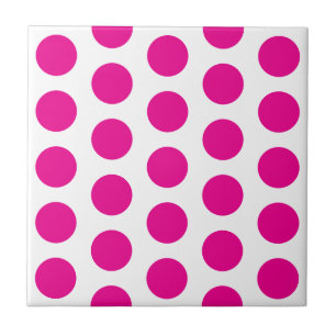 WEIßE UND HEIßPINK POLKA-PUNKT-STILVOLLE EINFACHE FLIESE