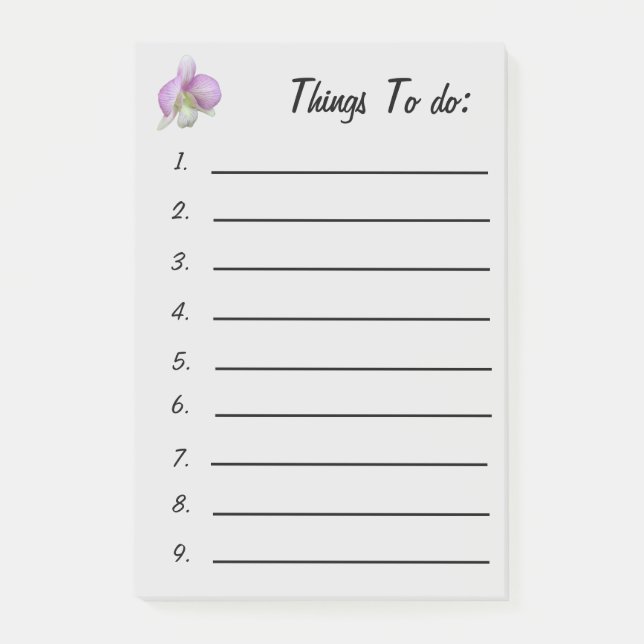 Weiße und leichte lila Moth Orchid-Dinge zu tun Post-it Klebezettel (Vorderseite)
