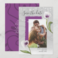 Weiße und Lila Calla Lily Wedding Save the Date
