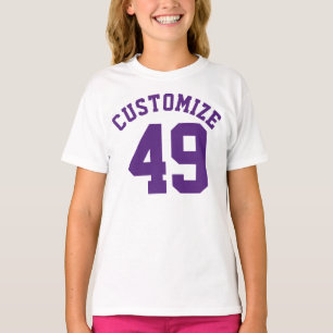 Weiße und Lila Kinder Sports Jersey Design T-Shirt