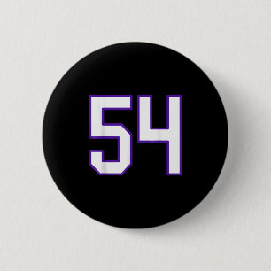Weiße und Lila Nummer 54 Jersey Player Uniform # Button