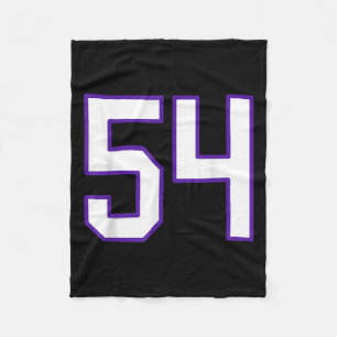 Weiße und Lila Nummer 54 Jersey Player Uniform # Fleecedecke