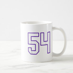 Weiße und Lila Nummer 54 Jersey Player Uniform # Kaffeetasse