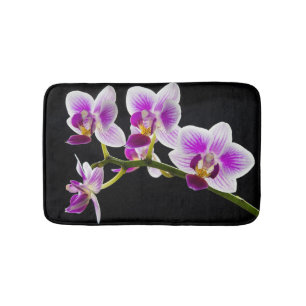 Weiße und lila Orchidee Badematte