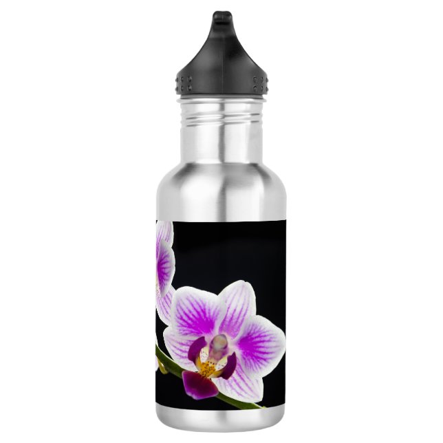 Weiße und lila Orchidee Edelstahlflasche (Rechts)