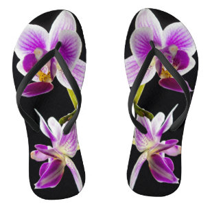 Weiße und lila Orchidee Flip Flops