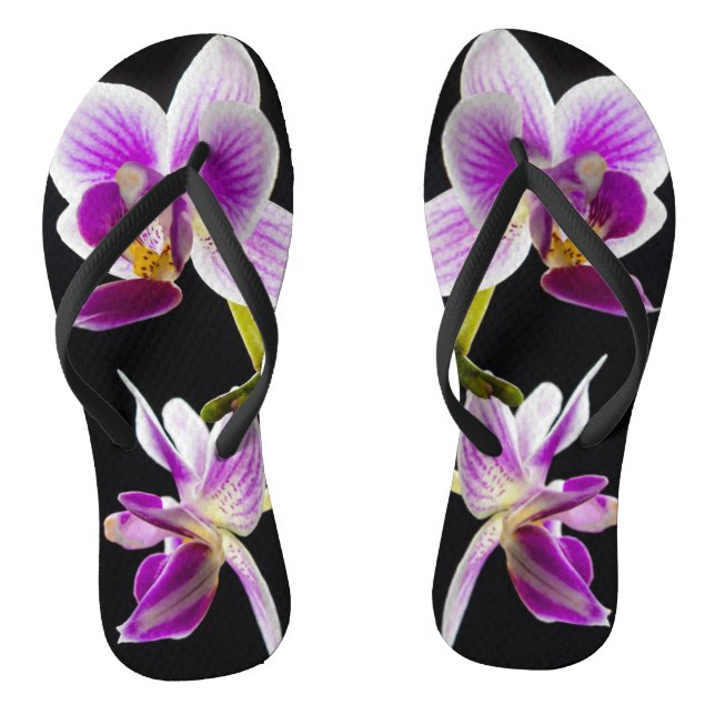 Weiße und lila Orchidee Flip Flops (Fußbett)