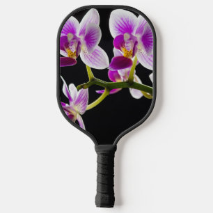 Weiße und lila Orchidee Pickleball Schläger