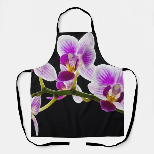 Weiße und lila Orchidee Schürze (Vorderseite)