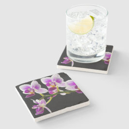 Weiße und lila Orchidee Steinuntersetzer