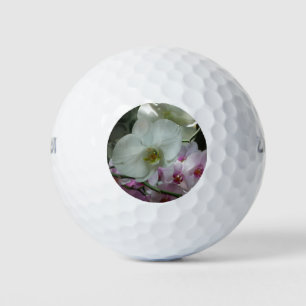 Weiße und Lila Orchideen Golfball