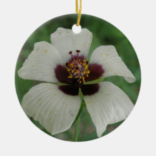 Weiße und Lila Passionblumendekorationen Keramikornament