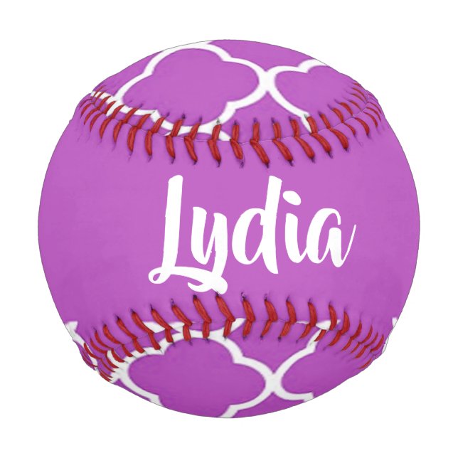 Weiße und lila Quartofolienstruktur Baseball (Vorderseite)