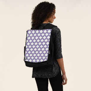 Weiße und Lila Trellis, Gitter, Quatrefolie Rucksack